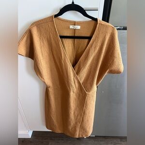 Madewell Tan V-neck dress